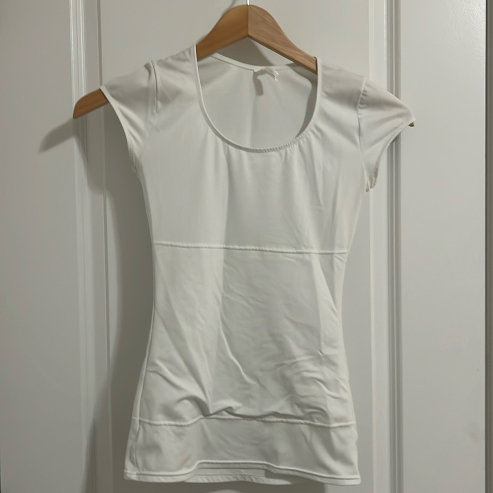 Shape wear top with tummy control panel